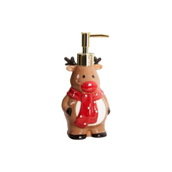 diaqua® Distributeur de savon Rudolf le renne 390 ml, brun/rouge/blanc diaqua® Distributeur de savon Rudolf le renne 390 ml, brun/rouge/blanc