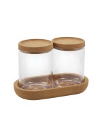 Diaqua Kosmetikset 3tlg. Mora, 17.8 X 9.5 X 12 cm, Transparent/Kork