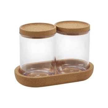 diaqua® Coffret de cosmétiques 3 pièces Mora Transparent, Liège/Plastique diaqua® Coffret de cosmétiques 3 pièces Mora Transparent, Liège/Plastique