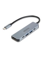 DICOTA USB-C 5-in-1 Video Hub 4K PD 100W, silver