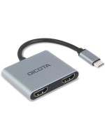 DICOTA Portable 4-in-1 Docking Station 4K, HDMI PD 100W, silber