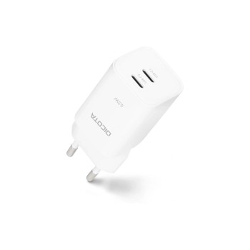 DICOTA 2-port GaN Wall Charger (65W) EU, weiss