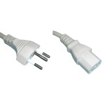 Diggelmann Câble d'alimentation 5 m C13 - T12, Blanc