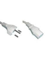 Netzcable 250V/10A: 8 Meter white, T12 Netzstecker and C13 Buchse