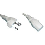 Diggelmann Câble d'alimentation 10 m C13 - T12, Blanc