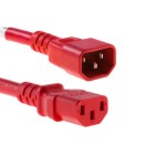 Verlängerungs-Netzcâble 230V: 1 Meter, Kaltgerätestecker, rouge , 3x1mm2