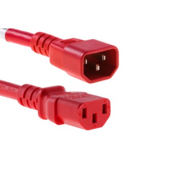 Verlängerungs-Netzcâble 230V: 1 Meter, Kaltgerätestecker, rouge , 3x1mm2 Verlängerungs-Netzcâble 230V: 1 Meter, Kaltgerätestecker, rouge , 3x1mm2