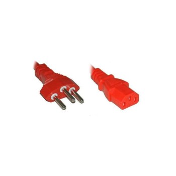 Netzcâble 250V/10A: 2 Meter rouge , T12 Netzstecker et C13 Buchse Netzcâble 250V/10A: 2 Meter rouge , T12 Netzstecker et C13 Buchse