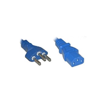 Netzcâble 250V/10A: 5 Meter bleu, T12 Netzstecker et C13 Buchse Netzcâble 250V/10A: 5 Meter bleu, T12 Netzstecker et C13 Buchse