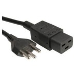 Netzcable 250V/16A: 2.0 Meter black, T23 Netzstecker and C19 Buchse