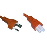 Netzcâble 250V / 2.5A, 2m, 3 polig, Stecker Typ12, C5, orange