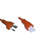 Netzcâble 250V / 2.5A, 2m, 3 polig, Stecker Typ12, C5, orange