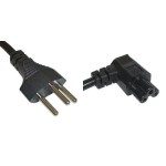 Netzcâble 250V / 2.5A, 2m, 3 polig, Stecker Typ12, C5, noir