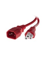 Anschlusscâble C14 / C5 1.0 m rouge , H05VV-F 3G 1,0mm²