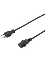 Netzcâble 250V/10A: 10 Meter noir, T12 Netzstecker et C13 Buchse