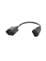 Verlängerungs-Netzcable 0.3 m C14 / T13, 3x1mm2, black 