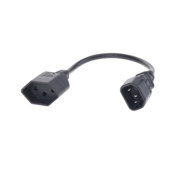 Verlängerungs-Netzcable 0.3 m C14 / T13, 3x1mm2, black Verlängerungs-Netzcable 0.3 m C14 / T13, 3x1mm2, black
