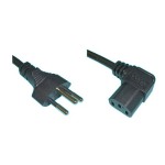 Netzcable T13-C13 90 seitlich gewinkelt re, 2 m, 3x 0.75 mm2, black