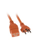 NetzkabeNetzcable T23 - C19, orange, 3m cable, H05VV-F 3G1.5mm
