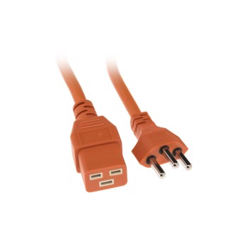 NetzkabeNetzcable T23 - C19, orange, 3m cable, H05VV-F 3G1.5mm