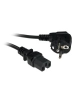 Netzkabel International Schuko 90° - C15, 2.0 m, schwarz, 3x 0.75 mm2 H05VV-F 3G
