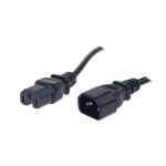 Verlängerungs-Netzkabel C14/C15, 5m, schwarz, H05VV-F3G1.0