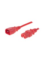 Verlängerungs-Netzcable C14/C15, 1.5m, red, H05VV-F3G1.0