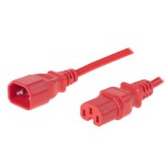 Extension cord type C14 / C15, 3m, red, H05VV-F3G1.0