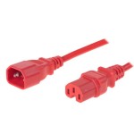 Rallonge type cordon d'appareill C14/C15, 3m, rouge, H05VV-F3G1.0