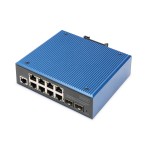 DIGITUS Commutateur PoE Gigabit Ethernet industriel à 8+2 ports L2 administrables