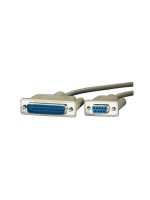 Serielles printercable DB9-Bu for DB25-St, 3 Meter, SB9-Stecker, DB25-Buchse