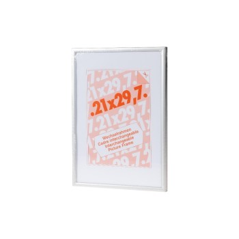 Debex Wechselrahmen Alu, Silber, 21x29.7 cm, mit Metallklammern Debex Wechselrahmen Alu, Silber, 21x29.7 cm, mit Metallklammern