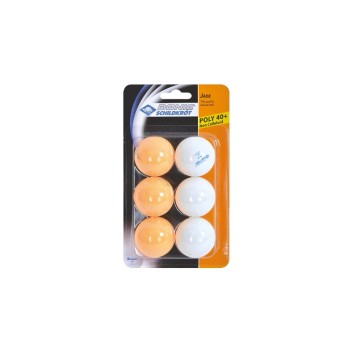 DONIC Schildkröt Jade Freizeitball Poly 40+, 6 Stk., white-orange DONIC Schildkröt Jade Freizeitball Poly 40+, 6 Stk., white-orange