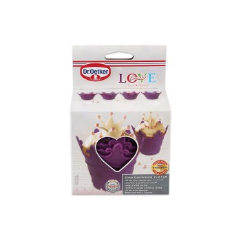 Dr.Oetker Couronnes de muffins « Flexxible Love » Lot de 4 en silicone violet Dr.Oetker Couronnes de muffins « Flexxible Love » Lot de 4 en silicone violet