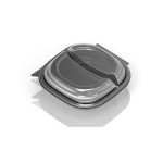 Duni Vista Menuschale gross, 2-Teilung, 670/460ml, 25 Stk. Grau mit Deckel