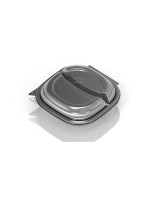 Duni Vista Menuschale gross, 2-Teilung, 670/460ml, 25 Stk. grey with Deckel