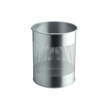 Durable Papierkorb Metall rund silver, Masse: 315 x 260 mm, 15 Liter Durable Papierkorb Metall rund silver, Masse: 315 x 260 mm, 15 Liter