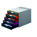 Durable Schubladenbox Varicolor 5, 5 farbige Schubladen, 292x356mm