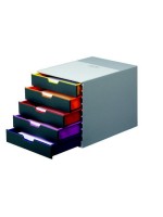 Durable Schubladenbox Varicolor 5, 5 farbige Schubladen, 292x356mm