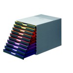 Durable Schubladenbox Varicolor 10, 10 farbige Schubladen, 292x280x356mm