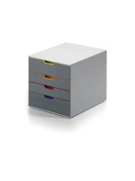 Durable Schubladenbox Varicolor 4, 4 farbige Schubladen, 292x280x356mm
