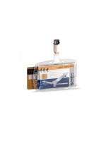 Durable Ausweishalter Hartbox für 2Ausweise, mit Clip, Pack à 25 Stück