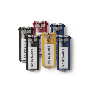 Durable Schlüsselanhänger farbig sortiert, 6 Stk.(2xblue, 2xblack,1xyellow, 1xblue) Durable Schlüsselanhänger farbig sortiert, 6 Stk.(2xblue, 2xblack,1xyellow, 1xblue)