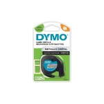 DYMO Ruban d’étiquettes LetraTag Noir sur Argent