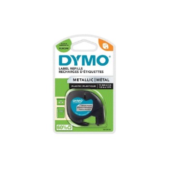 DYMO Ruban d’étiquettes LetraTag Noir sur Argent DYMO Ruban d’étiquettes LetraTag Noir sur Argent