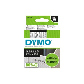Dymo Schriftband D1, 12mm x 7m, Band:trans., Schrift: noir - pour tout LabelManager Dymo Schriftband D1, 12mm x 7m, Band:trans., Schrift: noir - pour tout LabelManager