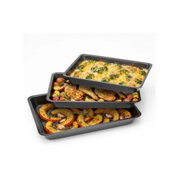 GOURMETmaxx Auflaufform Set S/M/L 3 Teilig, Glas Tupperware Set for Backofen