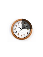 MAXXMEE Wanduhr with Vogelstimmen, fluoreszierend, 25cm 1,5V braun/weiß