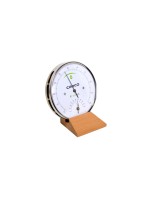Ecofort Thermo-hygromètre Croco avec socle en bois, argent et blanc