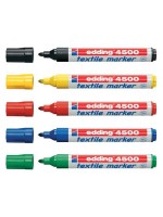 Edding Textilmarker 4500, 5er Set, (rot, yellow, blue, grün, black)